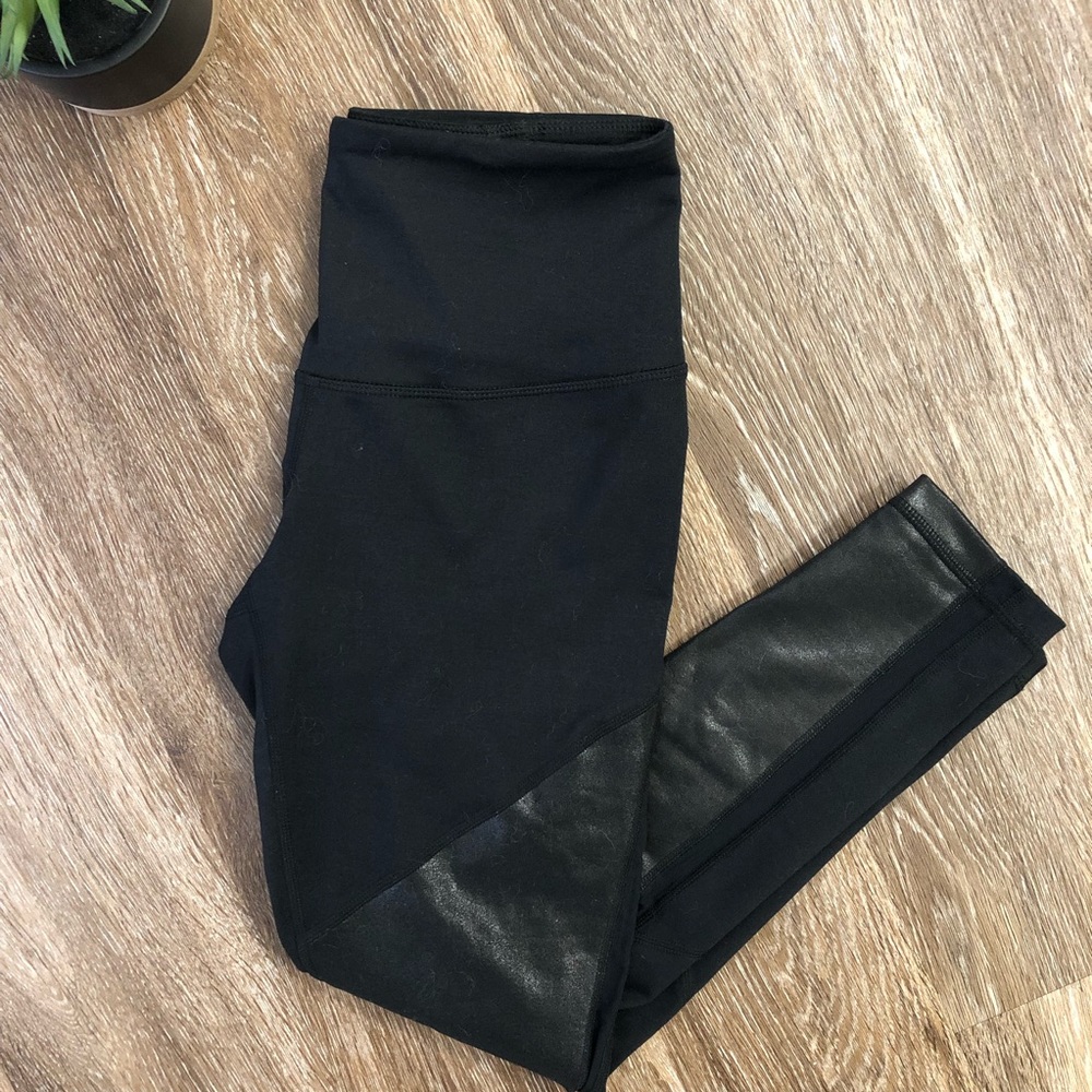 Zella Black Faux Leather Crop Pant Size XS
